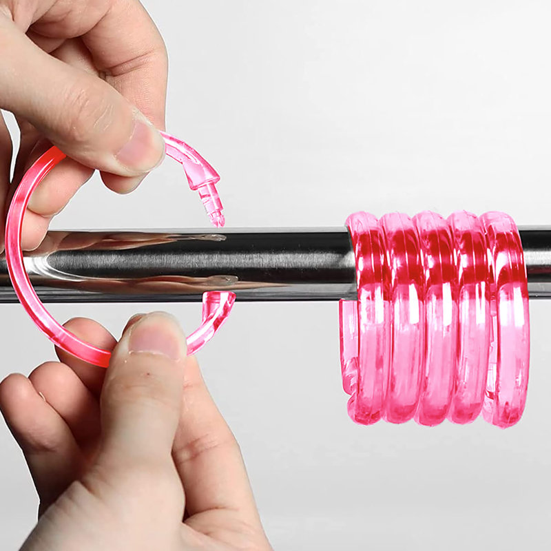 Crochet en plastique pour rideau de douche, Rose