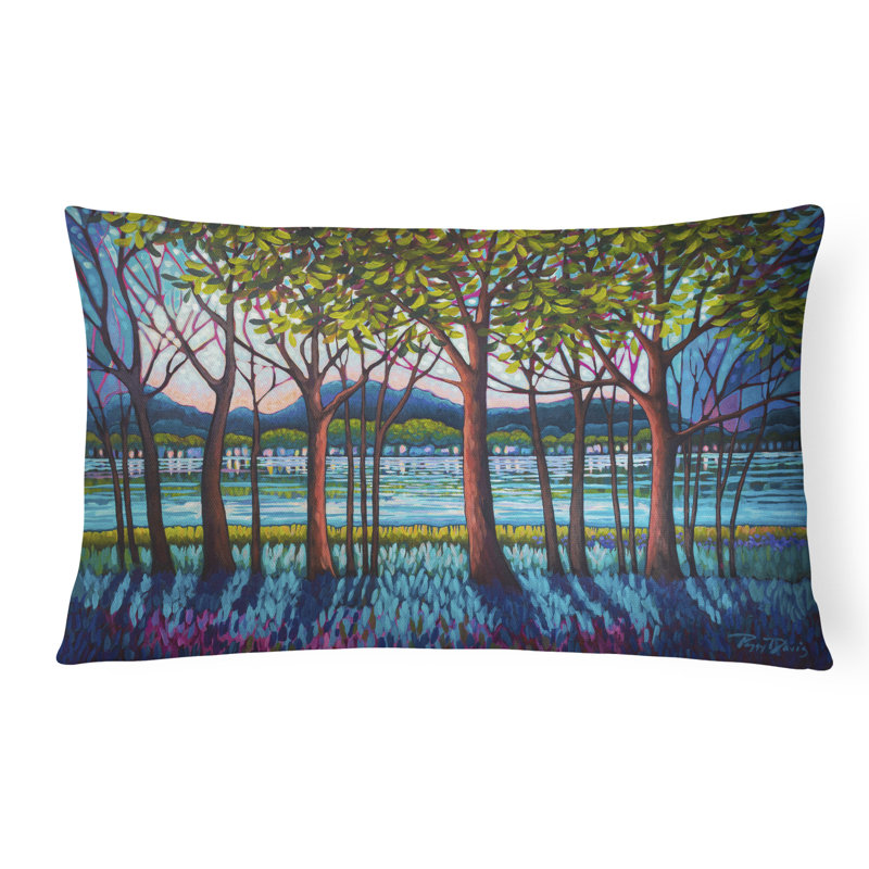 Outdoor Throw Pillow, Tanzanite River