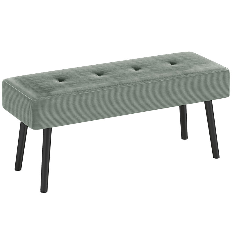 Doyline Polyester Upholstered Bench, Green