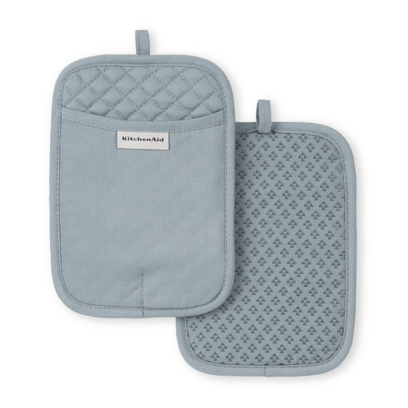 KitchenAid Asteroid Pot Holder 2-Pack Set,, Fog Blue