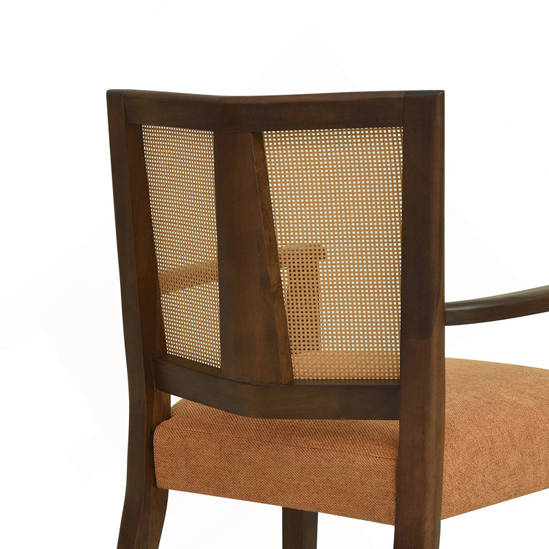 Ensemble de 2 chaises de salle à manger (noyer + caramel), Caramel, Noyer
