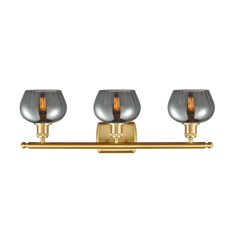 Éclairage de salle de bain à intensité variable 3 lumières Patrina, Or satiné