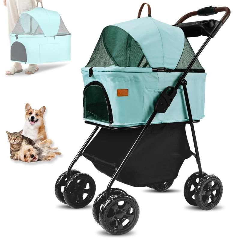 Foldable Pet Stroller, Blue