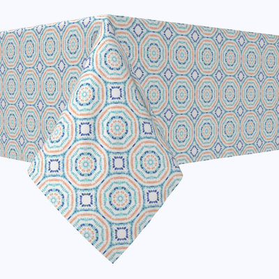 Rectangular Tablecloth, 100% Cotton, 52X104", Sunburst Tie Dye