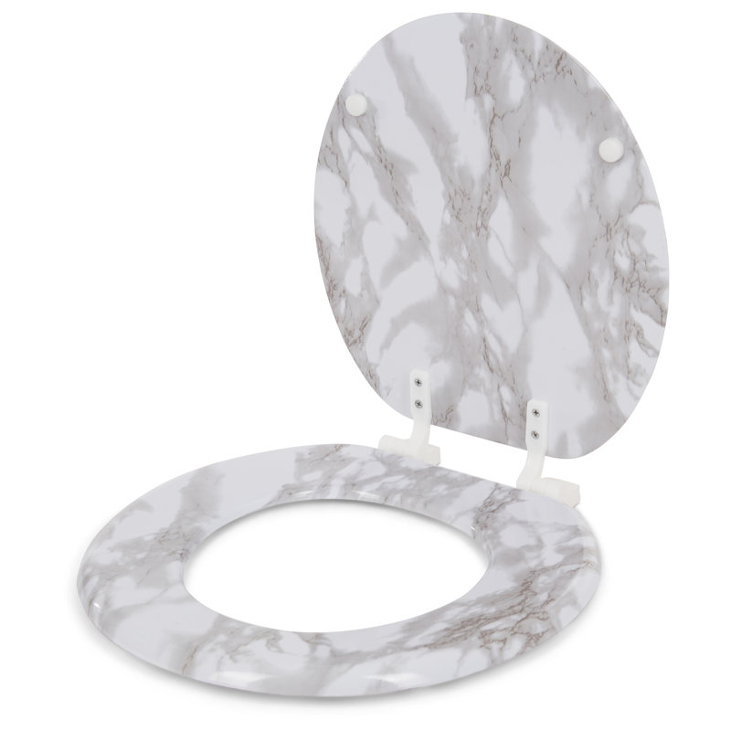 Siège de toilette rond en marbre, Gris