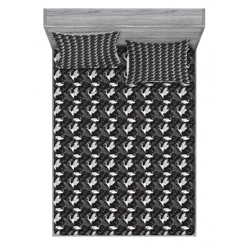 Crane Microfiber Sheet Set, Queen Sheet Set with Fitted Sheet