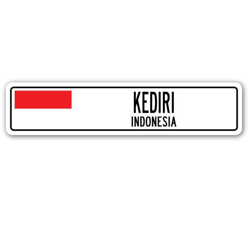 Panneau de signalisation en aluminium Kediri, Indonésie, H 7 po x l 30 po x P 1 po