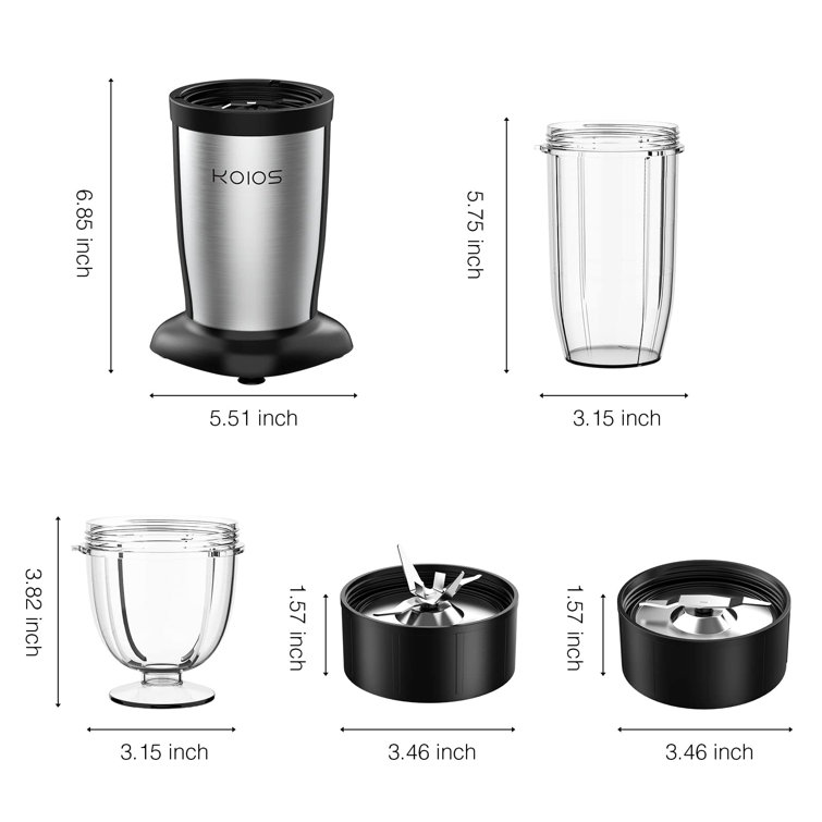 850W Blender for Shakes and Smoothies, Personal Smoothie Blenders for  Kitchen Use Compact Cup Grinder with 17Oz To-Go Cups and Spout Lids,  BPA-Free, Pulse Technology - Black