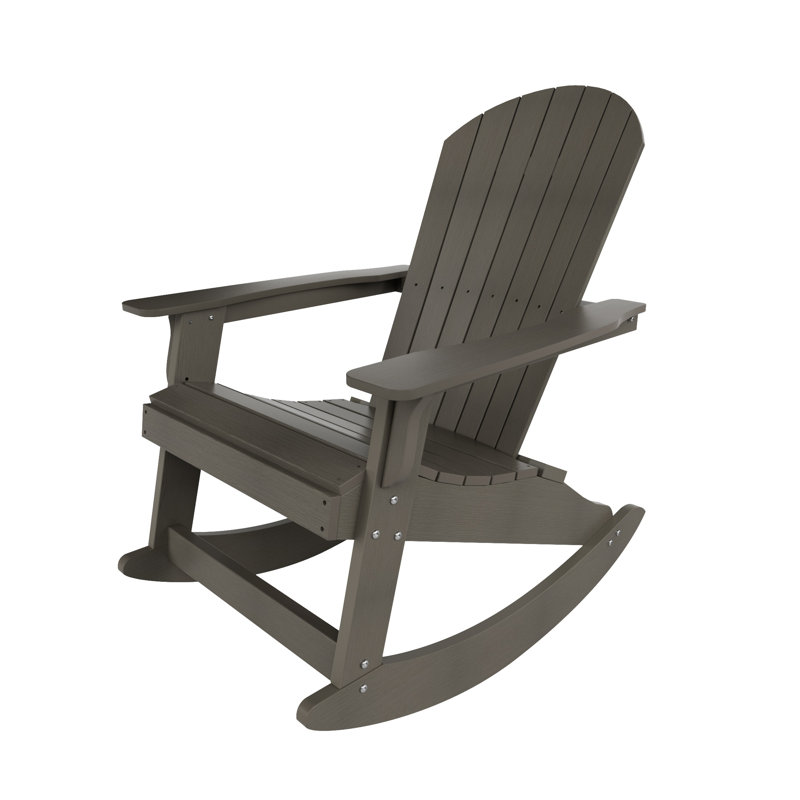 Chaise berçante d'extérieur en poly, Gris anthracite