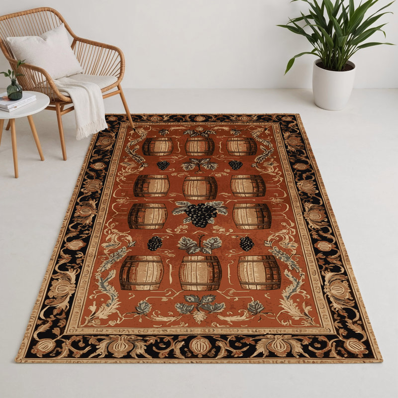 Tapis d'intérieur et d'extérieur brun français, Rectangle 9 pi x 12 pi