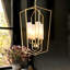  Lustre lanterne à intensité variable à 4 lumières avec abat-jour en verre frangé Jasrah-551269039