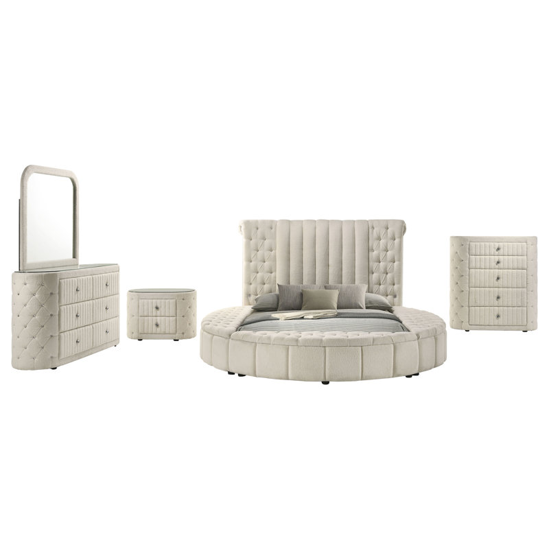 Ensemble de chambre à coucher 5 pièces Giada, Très grand