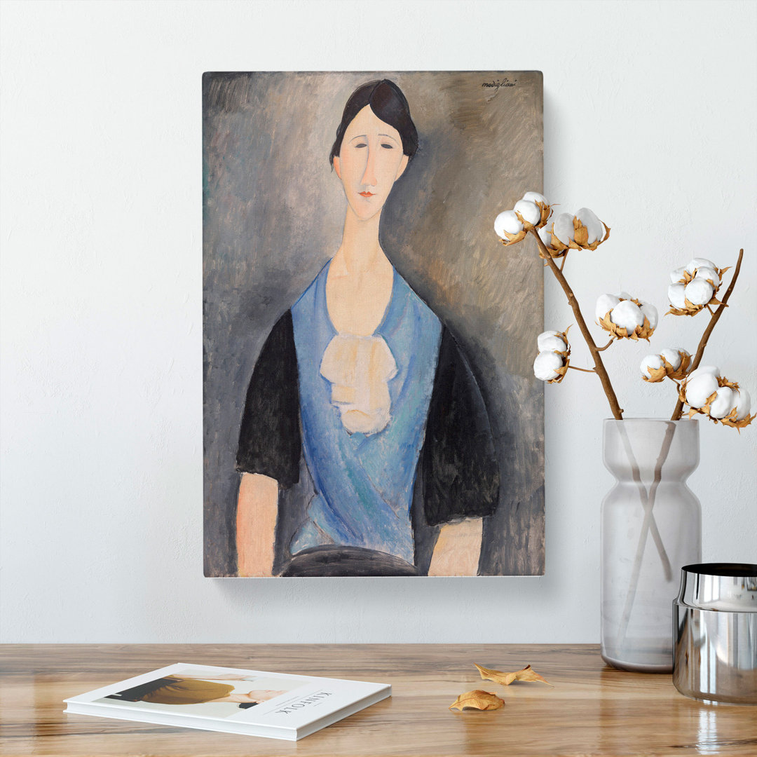 Portrait Of A Woman Vol.6 by Amedeo Modigliani - Wrapped Canvas
