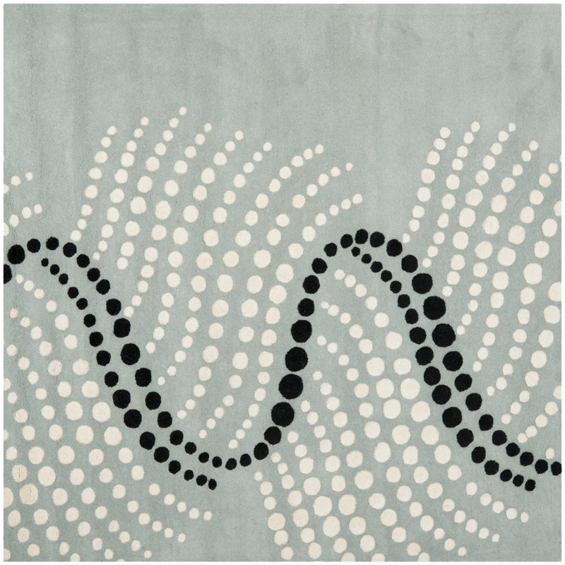 Carolette Hand Tufted Wool And Viscose Abstract Rug, Square 8'