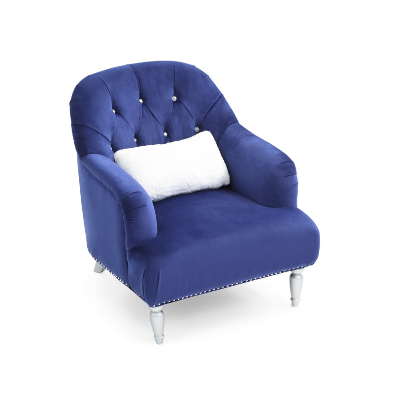 Fauteuil Ernst, Velours bleu