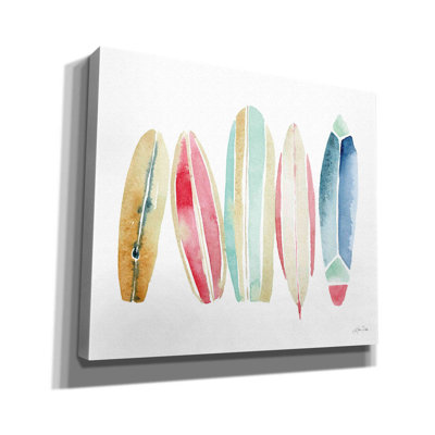 «Surfboard in a Row» par Katrina Pete, estampe numérique sur toile