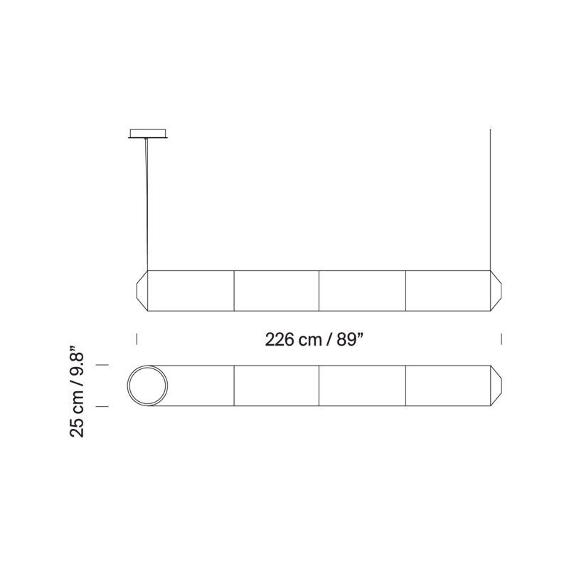 Tekiò Horizontal P1, 206.7" H x 89" W x 9.8" D, 87 W