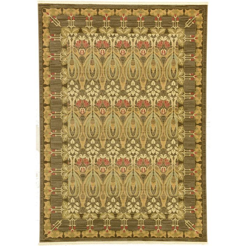 Tapis brun ikat Moore, Rectangulaire 8 pi x 10 pi