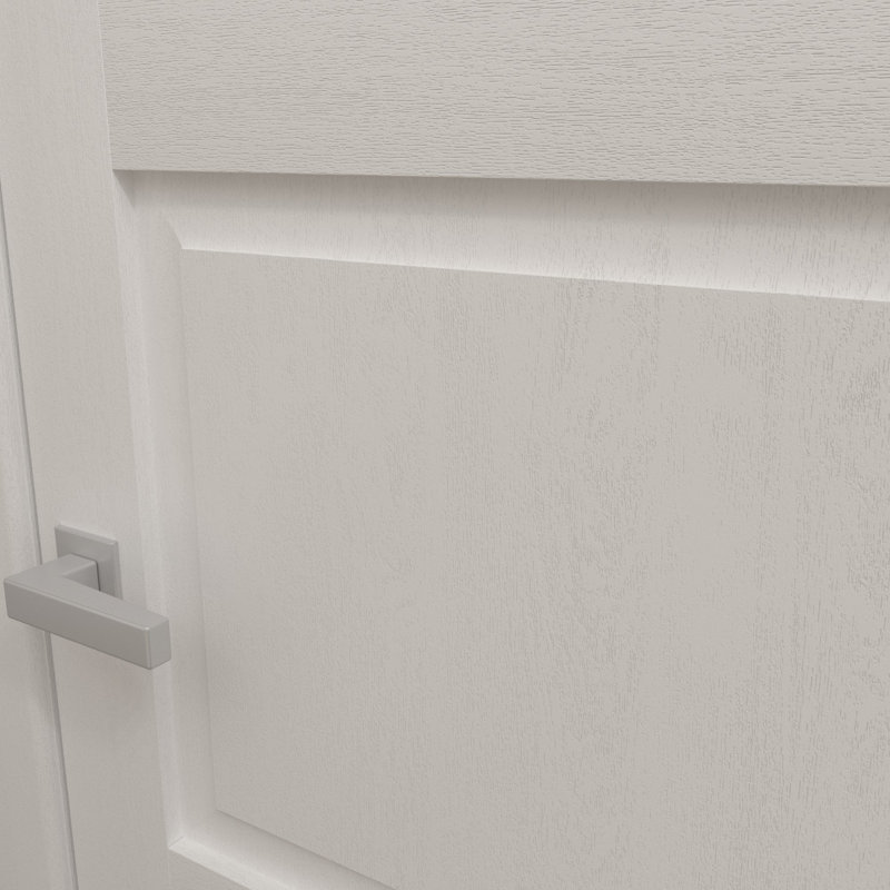 Porte de grange double moderne | Ego 5010 | Ensemble de rail | Portes intérieures solides, Chêne blanc peint, 64 po x 80 po