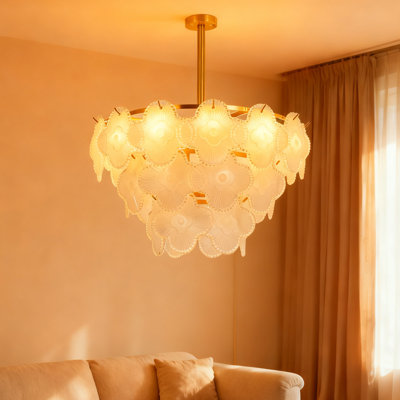 Modern-8 Light Dimmable Gold Crystal Chandelier