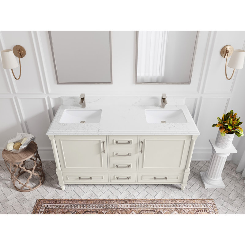 Meuble-lavabo double 60 po avec comptoir Aberdeen, Empira
