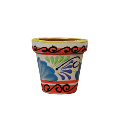 Talavera Tierra Luz Garden Vase #2 Mini Glazed Ceramic Urn Planter - Indoor Outdoor