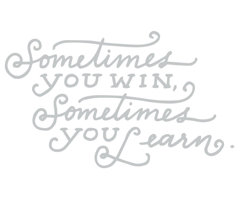 Décalcomanie murale parfois citation "win, H 21 po x l 35 po x P 0,01 po, Gris clair