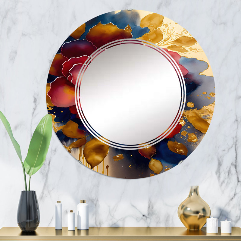 Miroir mural Potes Camellia II, 32 po x 32 po