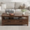 Table basse 47,24 "avec tiroirs, table basse rustique