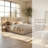 King Size Upholstered Platform Bed with Headboard, Built-in Nightstands & Adjustable Lamps-109949494