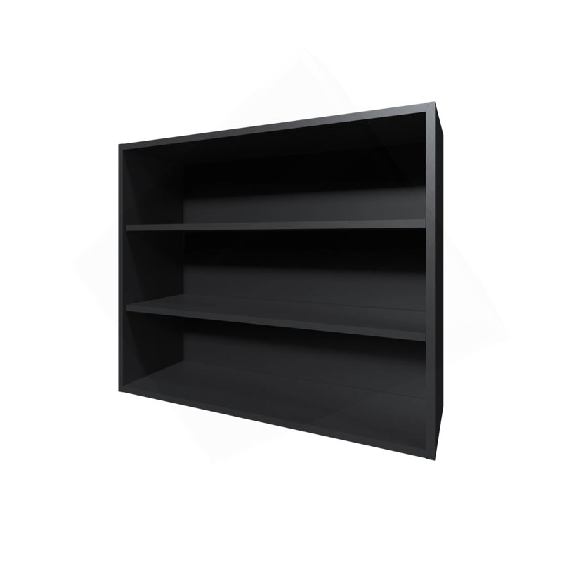 Armoire murale en wengé avec rangement ouvert, 30" H x 12" W x 36" D, Wengé