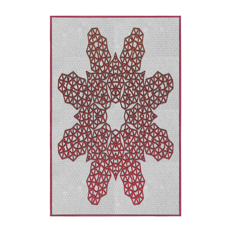 Tapis brun/beige tissé à la machine, Rectangle 5 pi x 7 pi