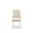 3 Piece Dining Table Set Contains a Round Dinner Table with Dropleaf & Shelves and 2 Light Beige Linen Fabric Upholstered Chairs, Linen White-466802911-466802908