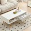 Table basse rectangulaire avec pieds en bois massif