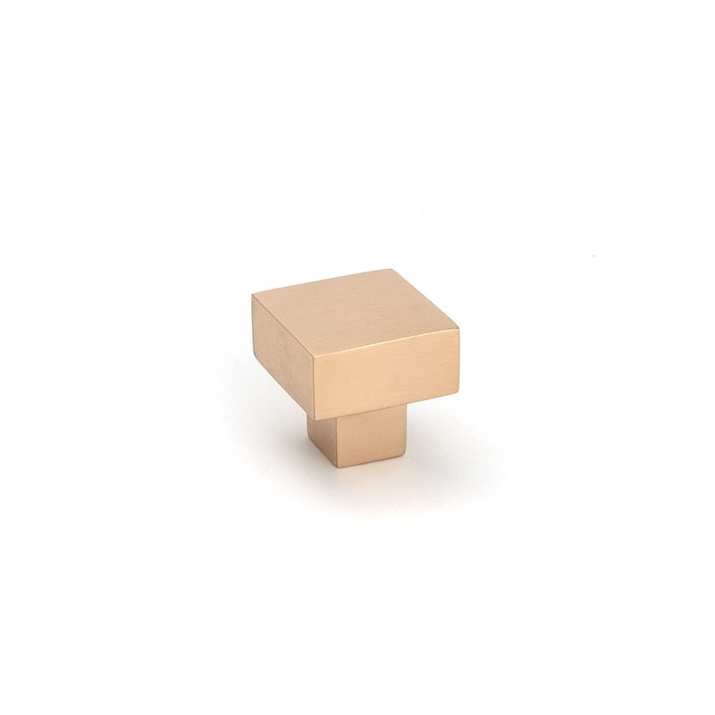 Albers Square Knob, Polished Bronze, 0.98" Knob Diameter
