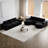 Modern Chenille Sectional With Chaise, L-Shaped, 4, Black, No Assembly Required, Double Cushion Structure High Resilience Sponge And Upholstered Cushions, Three Two Pillows, Neck Pillow For Support,-1721241312