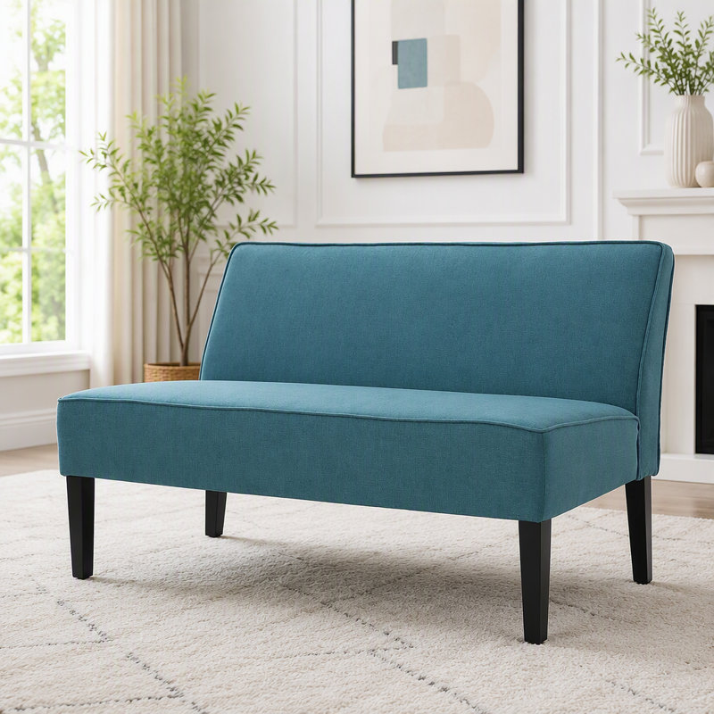 50'' Upholstered Loveseat, Teal