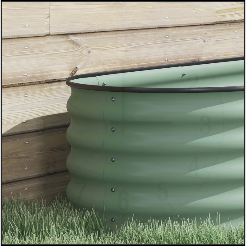 Ensemble de lit de jardin surélevé galvanisé, H 16,5 po x l 41,3 po x P 41,3 po, Vert