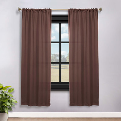 Moriah Millendon Solid Modern Polyester Rod Pockets Room Darkening Curtain Pair
