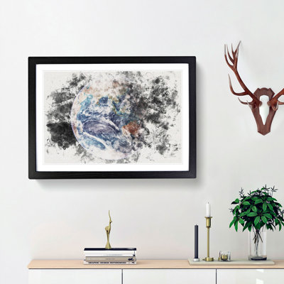 Beautiful View of Earth Watercolour - Picture Frame Graphic Art Print