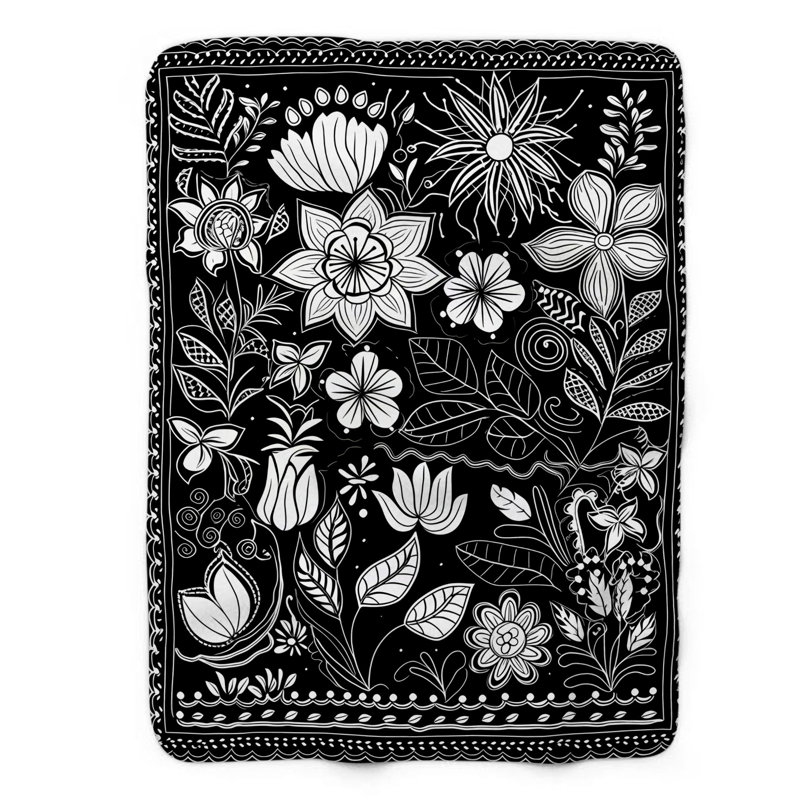 Jeté noir et blanc Aztec, Grand lit