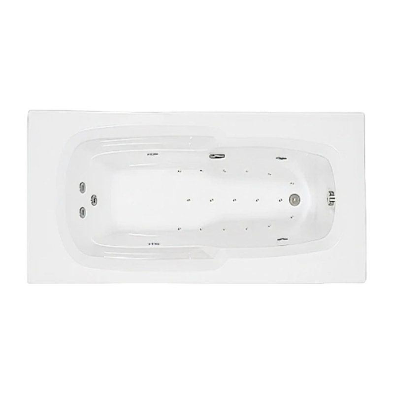 Baignoire encastrée en acrylique 60 "x 36" avec drain réversible en blanc