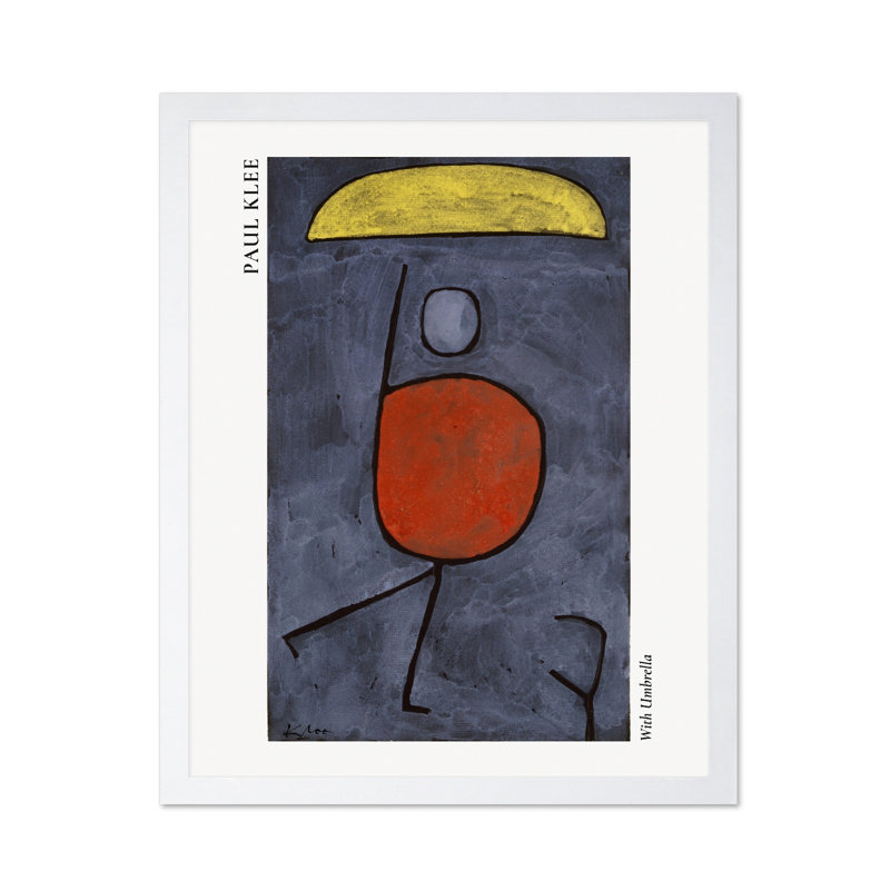 Paul Klee - avec un parasol, Poster, H 24 po x l 32 po, Encadrement blanc