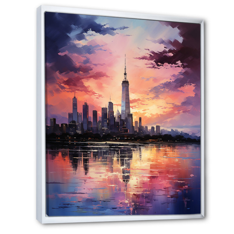Mystical Skyline Hues I, H 40 po x l 30 po x P 1,5 po, Cadre flottant blanc