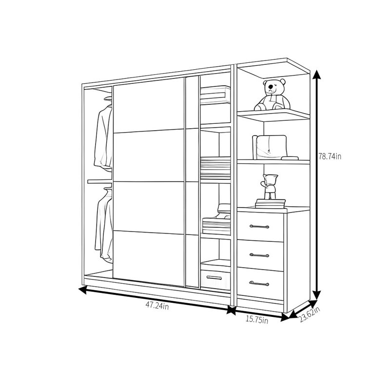 Parmelee, H 78,74 po x l 62,99 po x P 23,62 po
