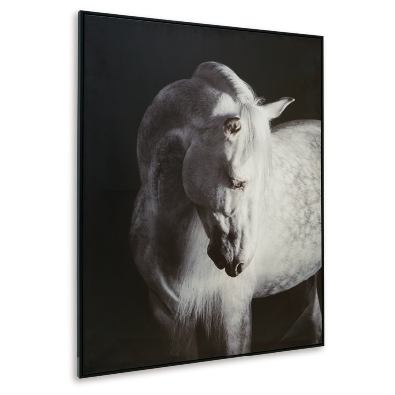 Elegant Black and White Equine Canvas Wall Art, 40 x 50 Inches