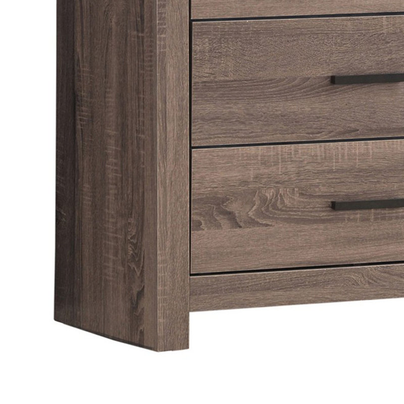 Commode double 6 tiroirs l 58,5 po, Marron