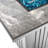 Steel Fire Pit Table With Marble Tile Tabletop, Glass Wind Guard And Lid