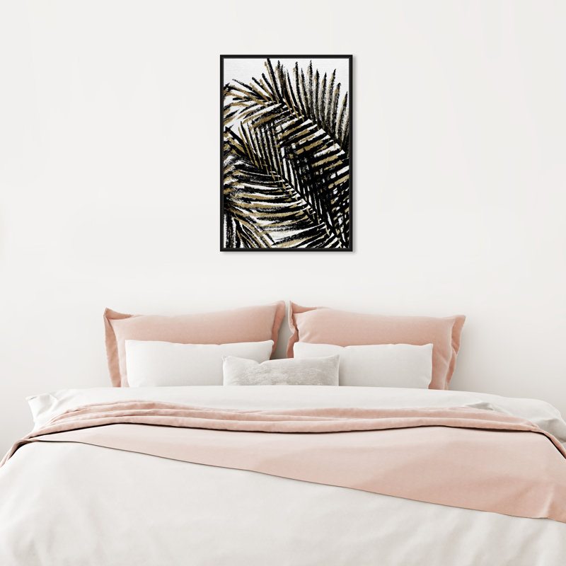 Palm Tree Shadow by Oliver Gal - Graphic Art, 11.5" H x 16.5" W, Black Framed