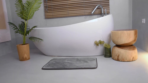 NEWEEN Bath Mats for Bathroom Non Slip - Memory Foam Bath Mat Coral Velvet  Super Water Absorbent Polyster Soft Shaggy Anti-Slide For Bathroom Floor Rug  - 20 x 32 